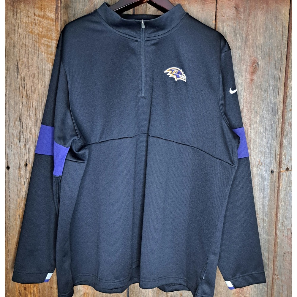 Authentic On Field Baltimore Ravens NFL Sideline Dri-FIT Half-Zip Pullover 3XL